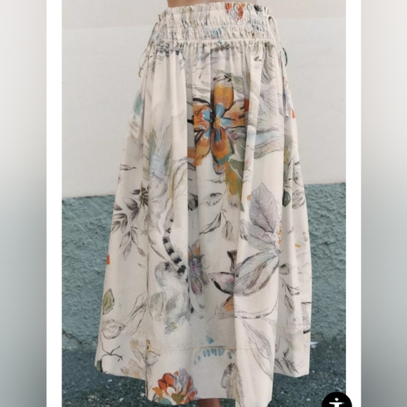 Zara ZW Collection Floral Print Midi Skirt - Picture 3 of 4